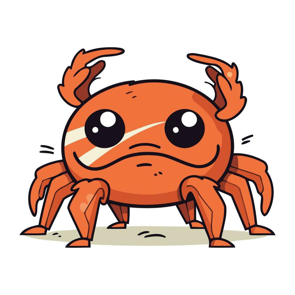 schattig tekenfilm krab. vector illustratie. geïsoleerd Aan wit achtergrond.