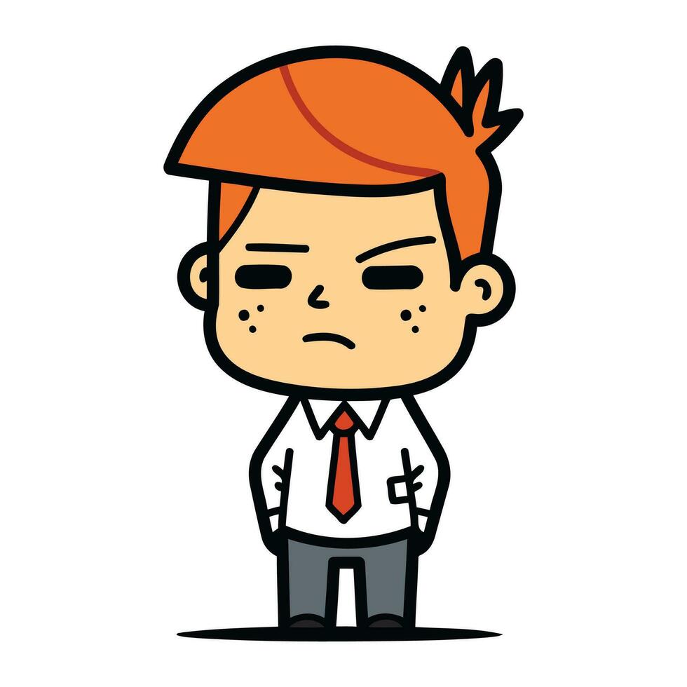 van streek roodharige zakenman tekenfilm karakter vector illustratie.