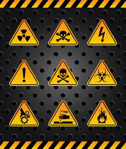 Vector waarschuwingsborden en banden.