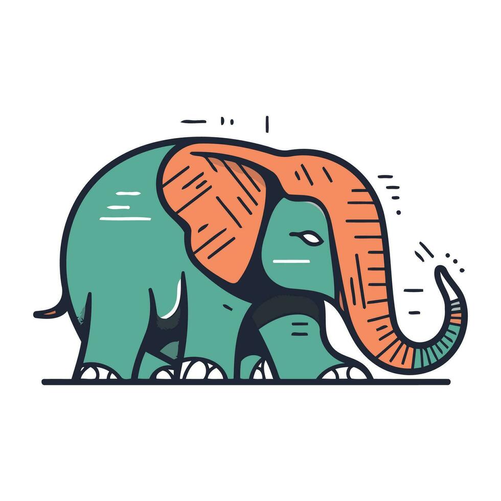 olifant icoon in vlak stijl. olifant vector illustratie Aan wit achtergrond.