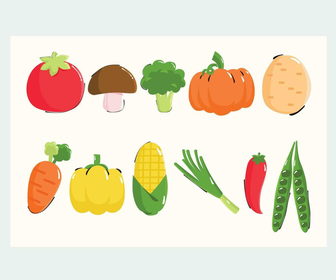 groenten en fruit element illustratie vector