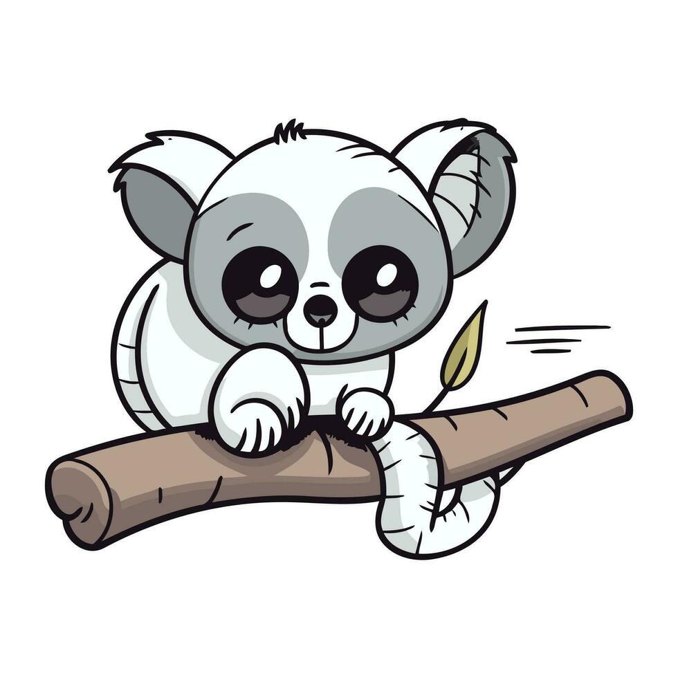 schattig tekenfilm panda zittend Aan een Afdeling. vector illustratie.