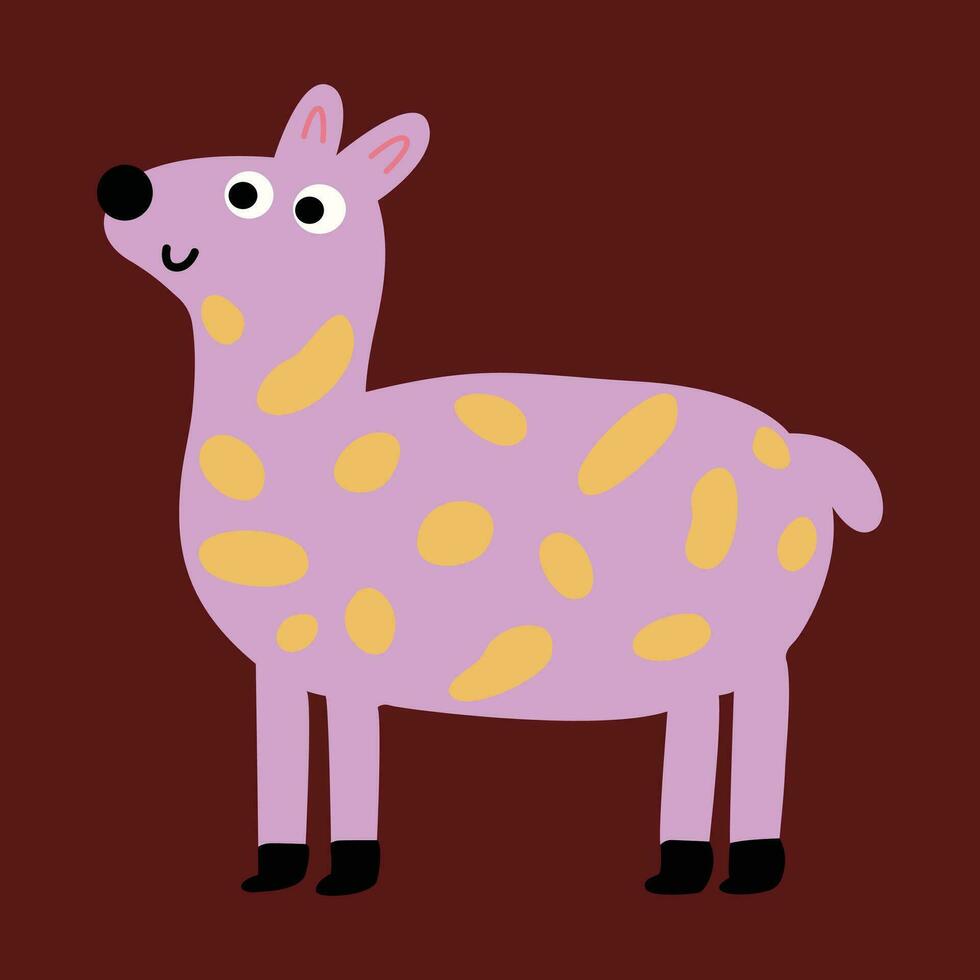 grappig creatief hand- getrokken kinderen illustratie van schattig hert vector