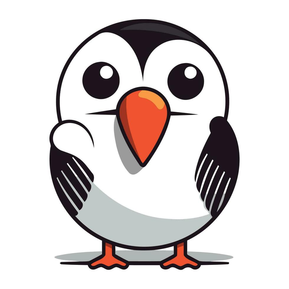 schattig tekenfilm pinguïn geïsoleerd Aan wit achtergrond. vector illustratie.