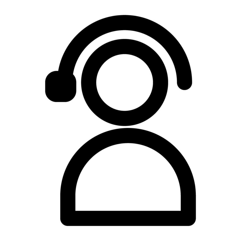 telefoontje centrum icoon vector mannetje gebruiker persoon profiel avatar symbool voor technisch ondersteuning in vlak kleur schets pictogram illustratie