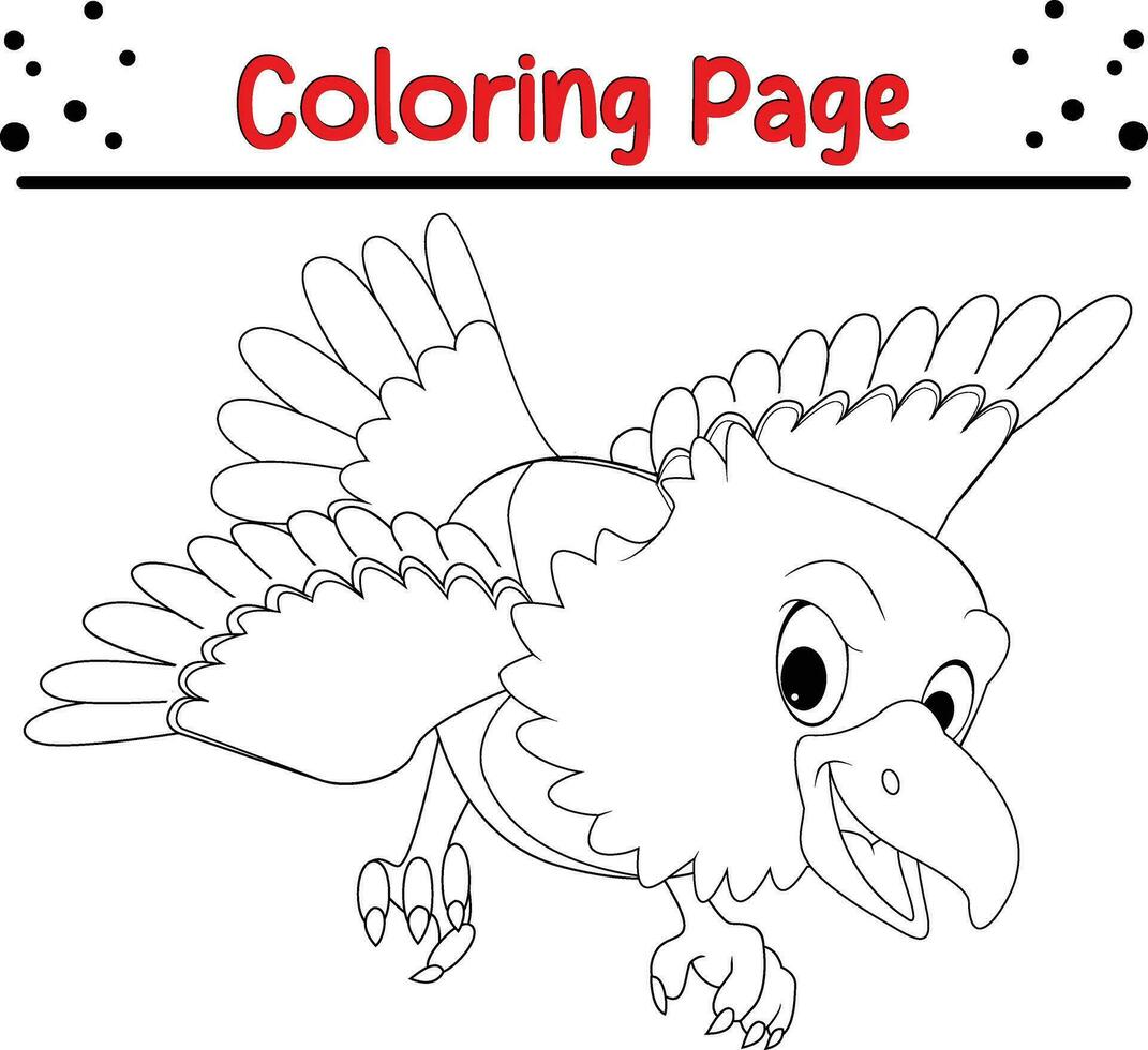 schattig adelaar vogel kleur bladzijde voor kinderen. vector
