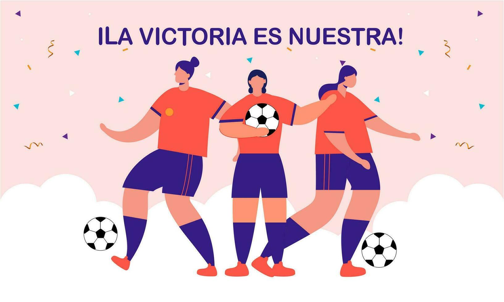 zege voor de Spaans Dames s nationaal Amerikaans voetbal team vector