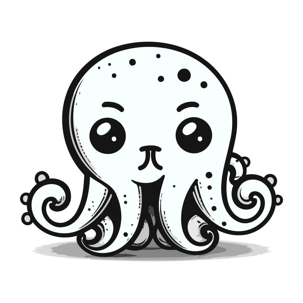 schattig tekenfilm Octopus. vector illustratie geïsoleerd Aan wit achtergrond.