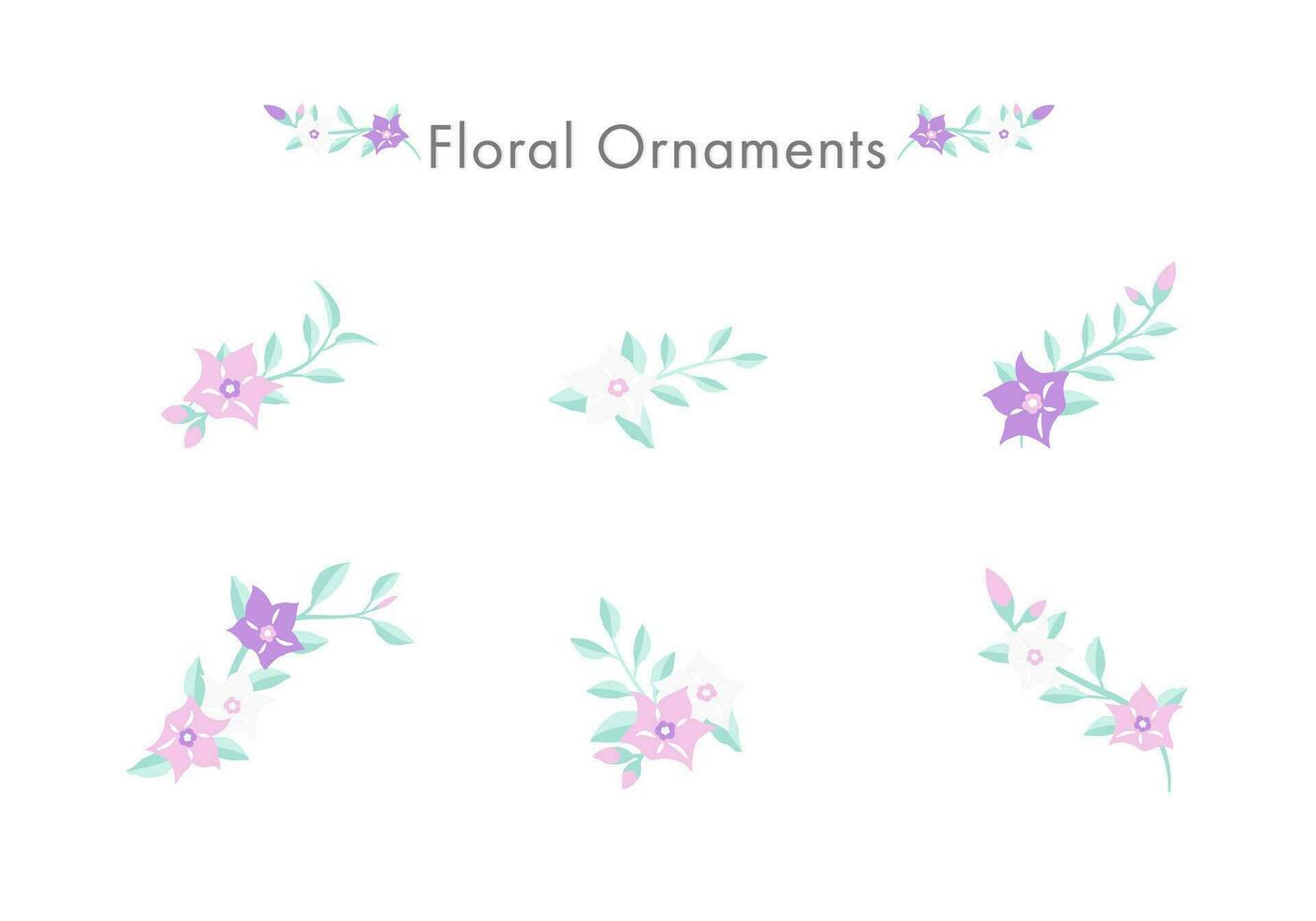 bloemen ornament reeks banier Aan wit achtergrond vector