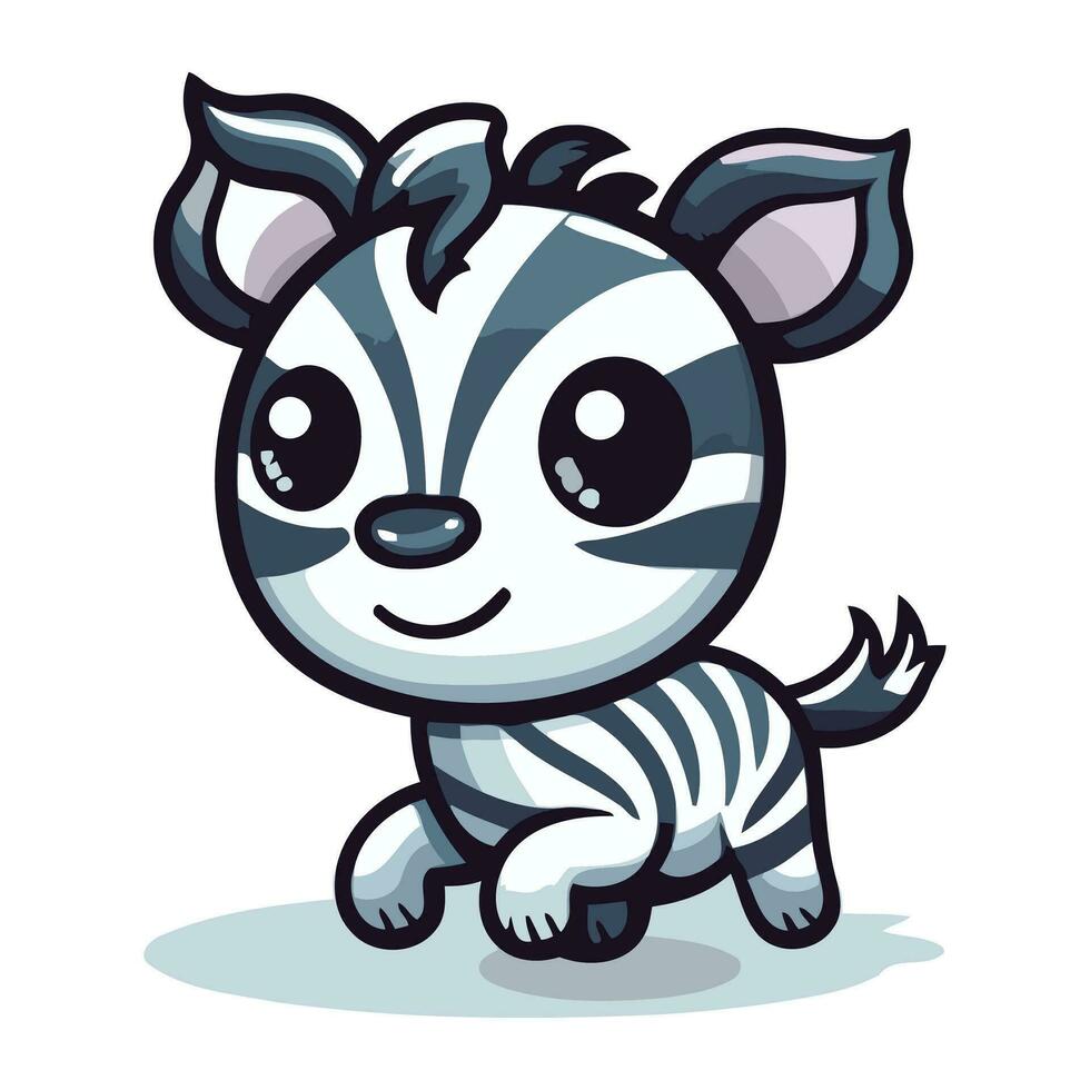 schattig zebra tekenfilm mascotte karakter vector illustratie.