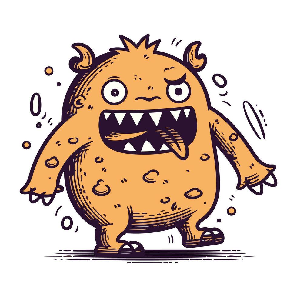 tekenfilm monster. vector illustratie van een monster. grappig monster.