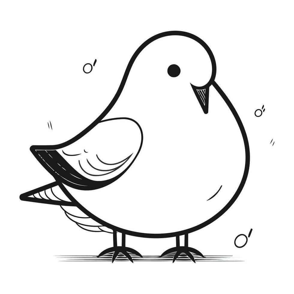 vector illustratie van een schattig tekening vogel Aan een wit achtergrond