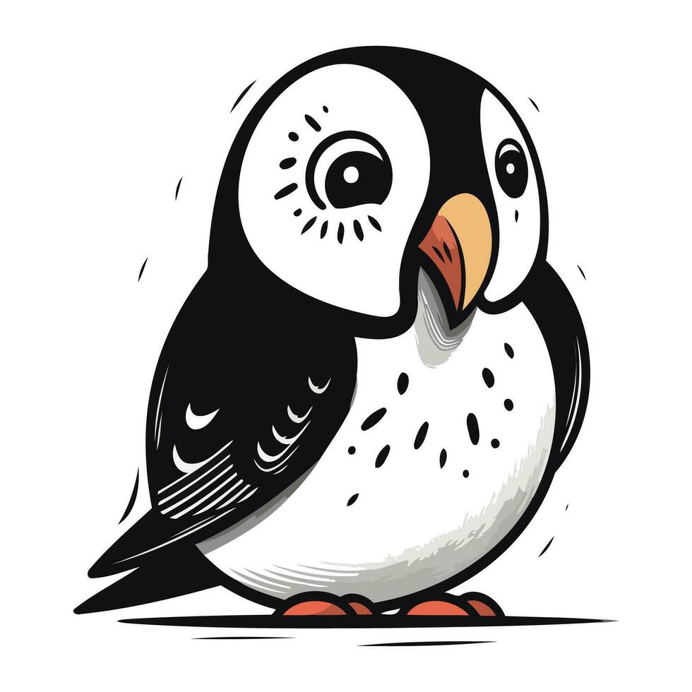 schattig pinguïn geïsoleerd Aan een wit achtergrond. vector illustratie.