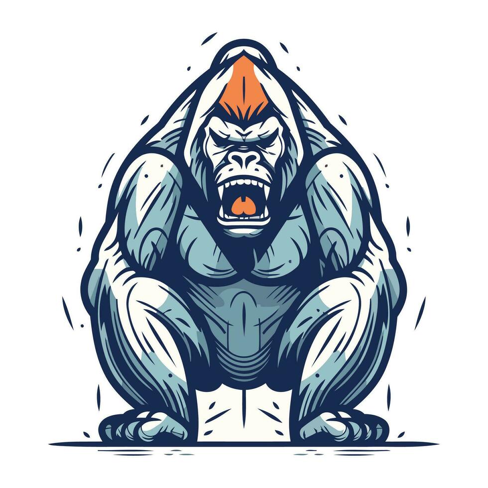 gorilla. vector illustratie voor t overhemd of poster.