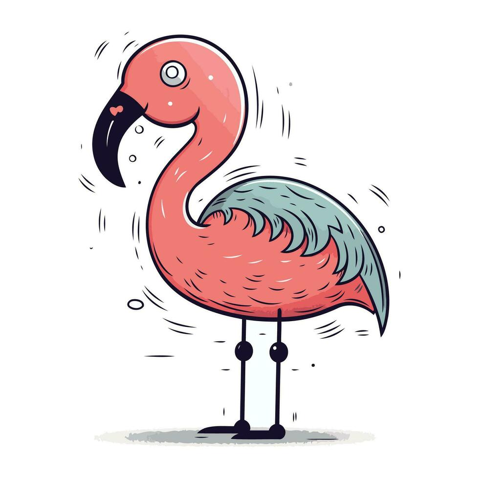 flamingo. vector illustratie. geïsoleerd Aan wit achtergrond.