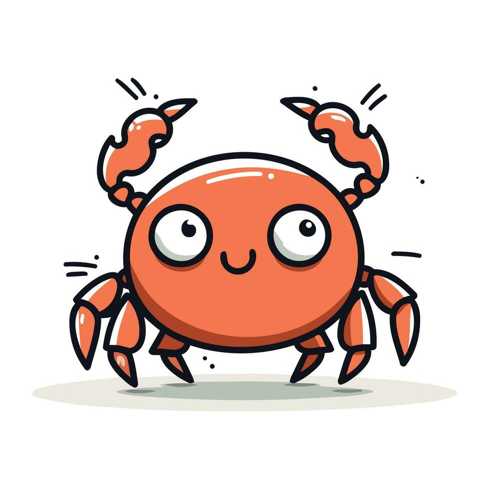 schattig tekenfilm krab. vector illustratie. geïsoleerd Aan wit achtergrond.