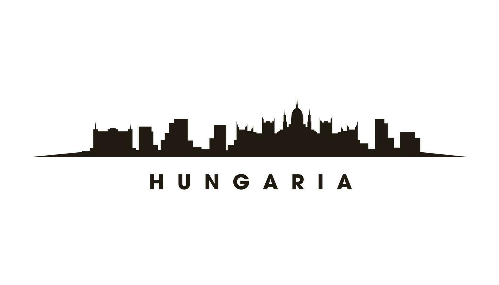 Boedapest horizon en oriëntatiepunten silhouet vector