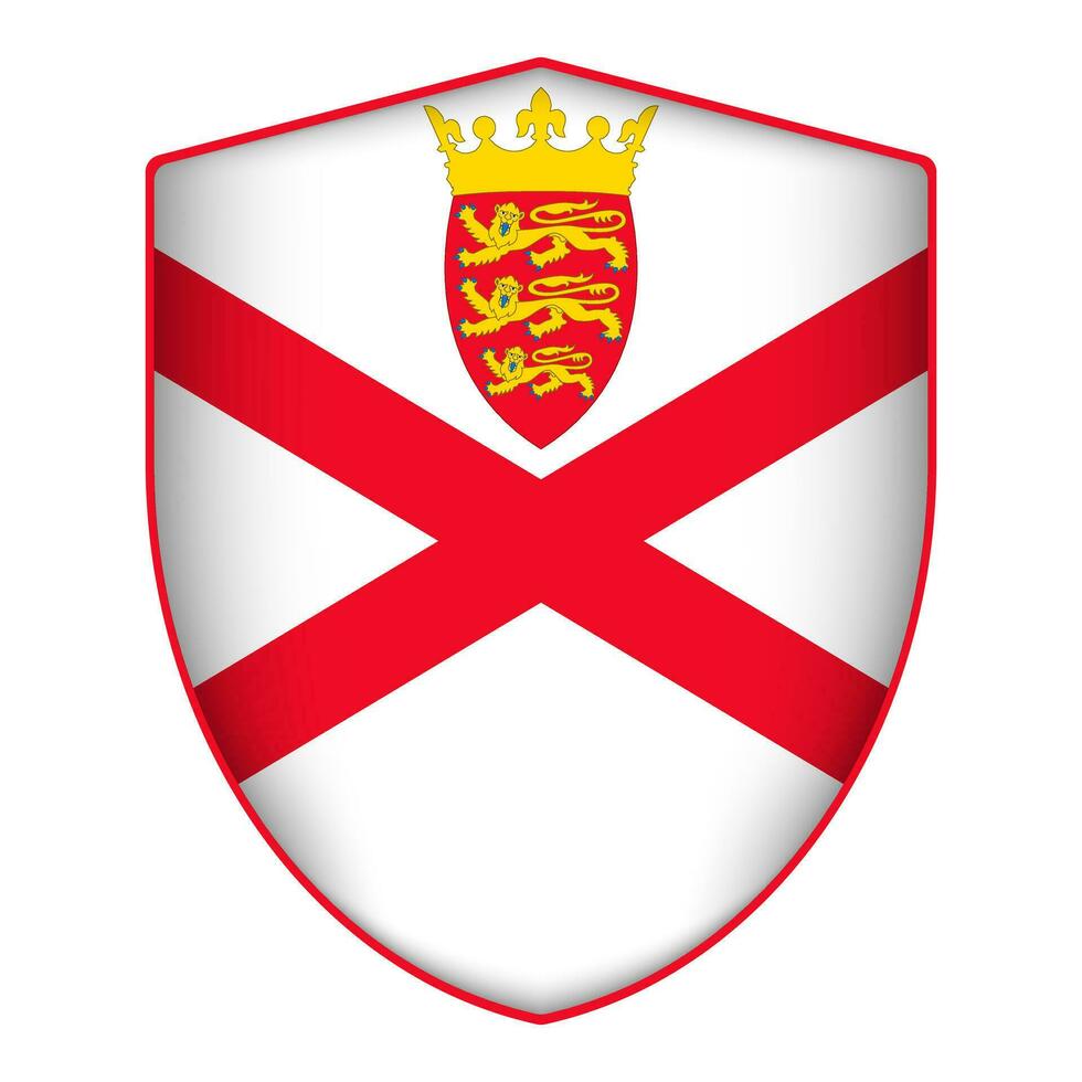 Jersey vlag in schild vorm geven aan. vector illustratie.