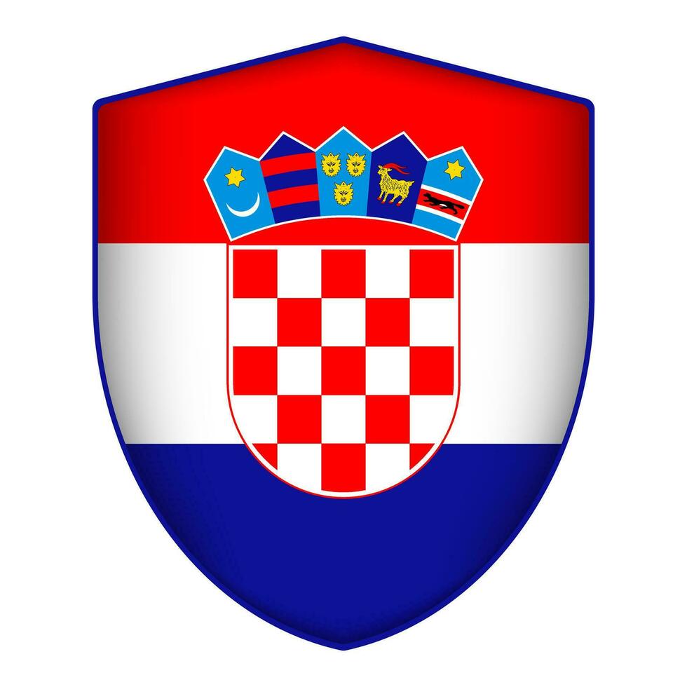 Kroatië vlag in schild vorm geven aan. vector illustratie.