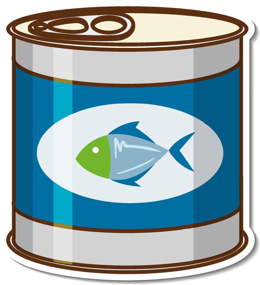 ingeblikte tonijn cartoon sticker vector