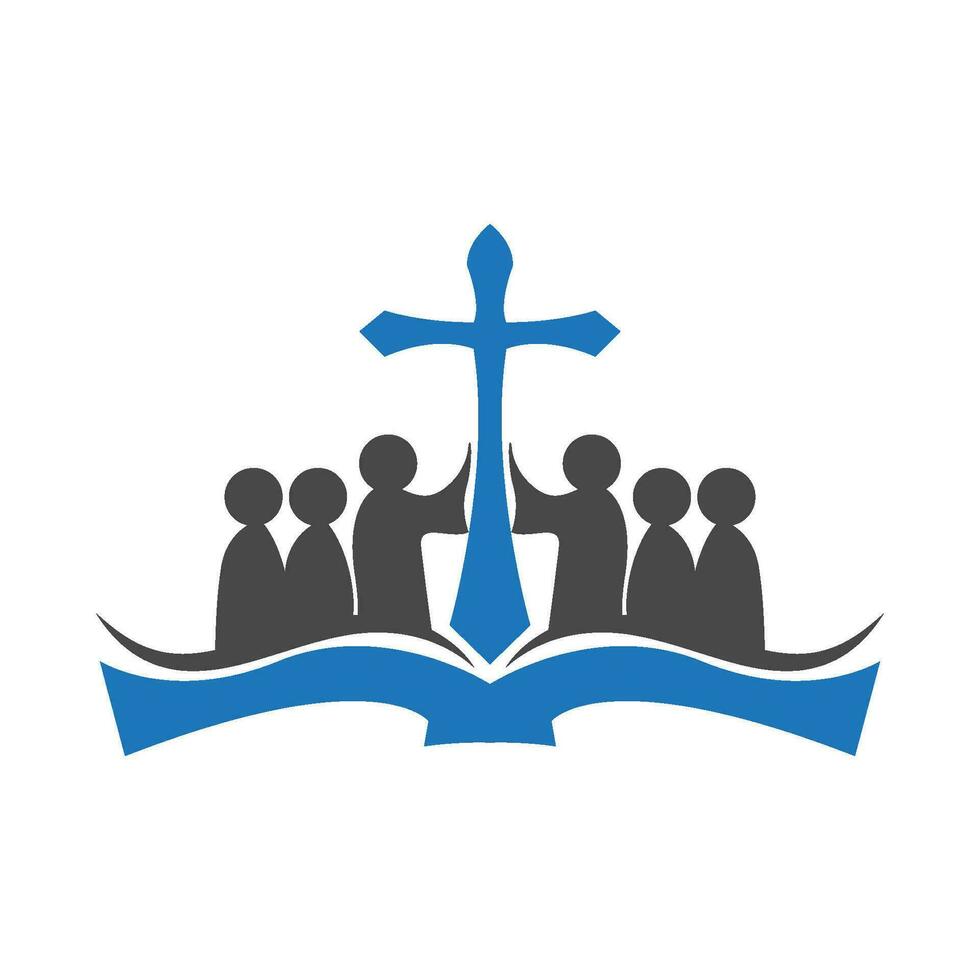 kerk symbool logo ontwerp vector