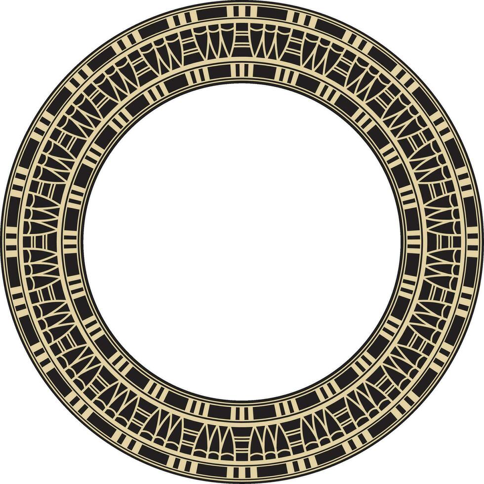 vector gouden en zwart ronde Egyptische ornament. eindeloos cirkel, ring van oude Egypte. meetkundig Afrikaanse kader