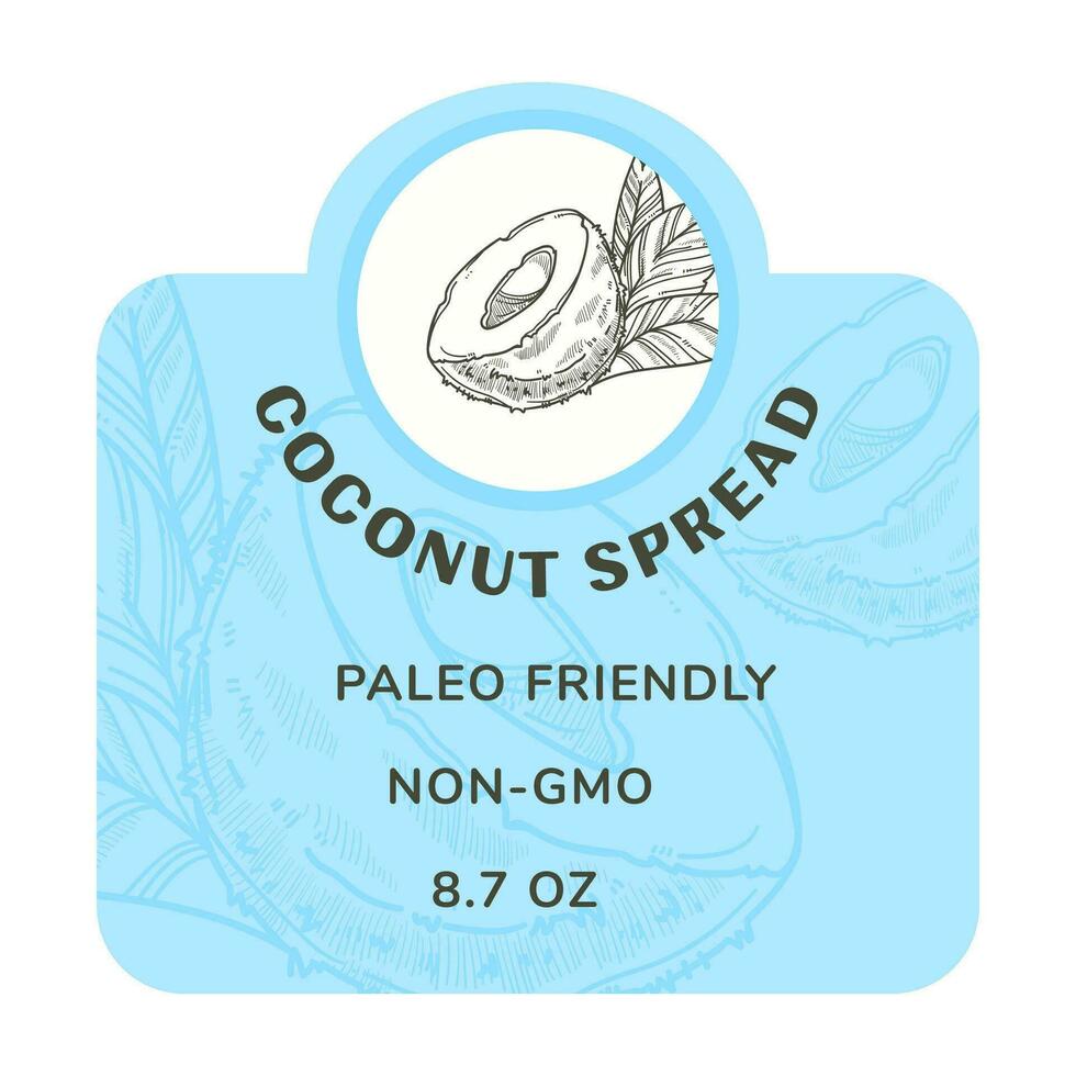 kokosnoot verspreiding, paleo vriendelijk gezond Product vector