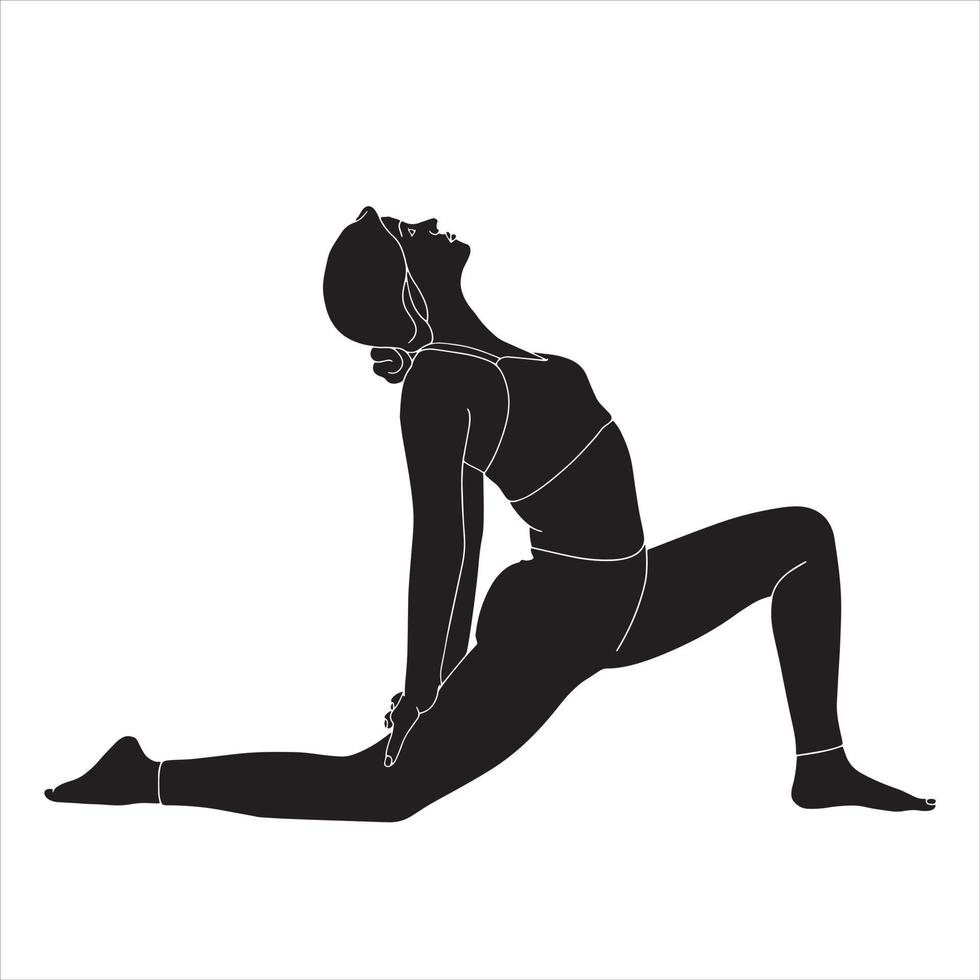 karakter silhouet - karakter in yoga pose, karakter sillhouette. vector