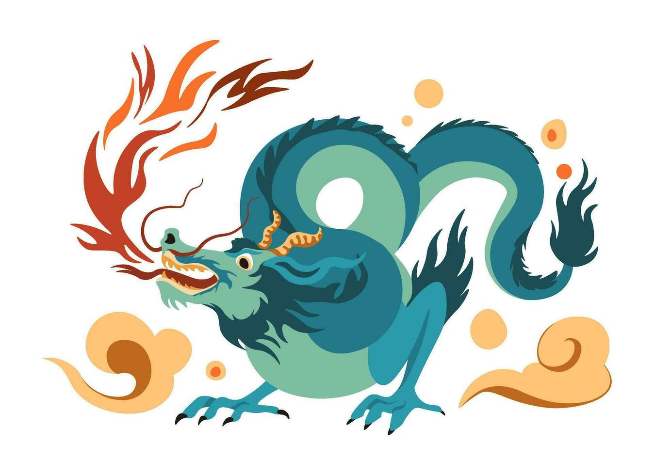 reptiel draak schepsel, Chinese mythologie vector