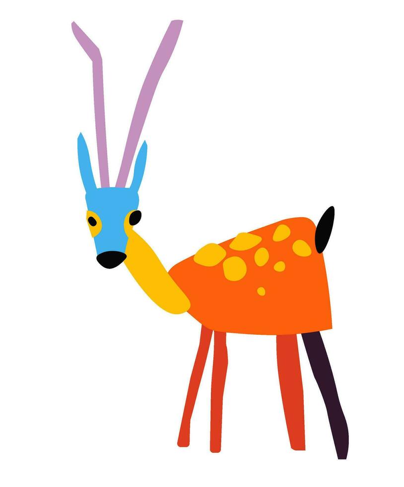 gekleurde antilope, kinderen handgemaakt of toepassing vector