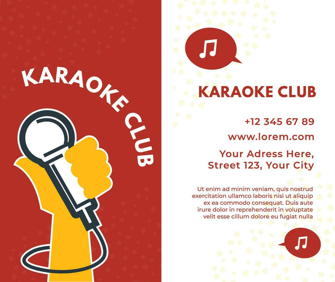 karaoke club bedrijf of bezoekende kaart vector