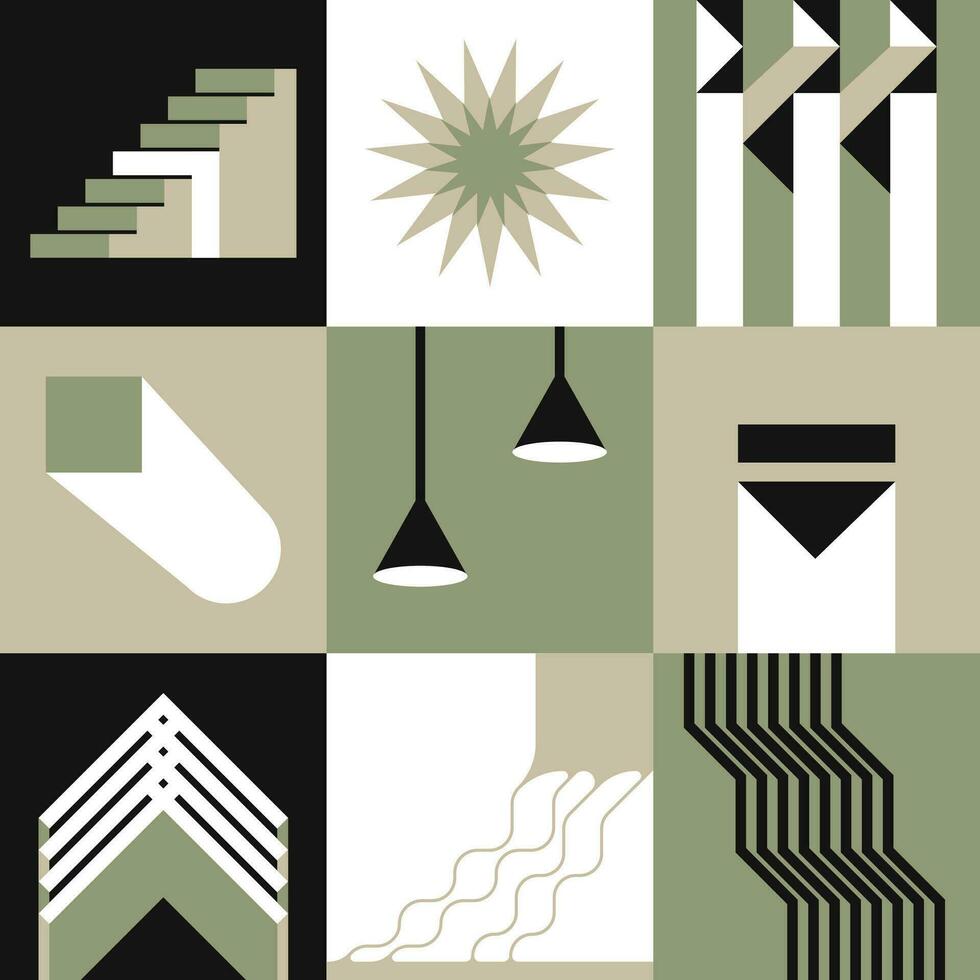 abstract modern pictogrammen, pleinen met decoratie vector