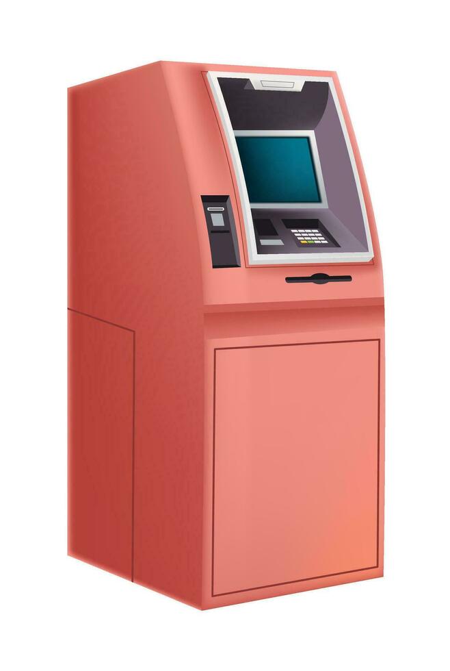 Geldautomaat geautomatiseerd teller machine van bank, vector