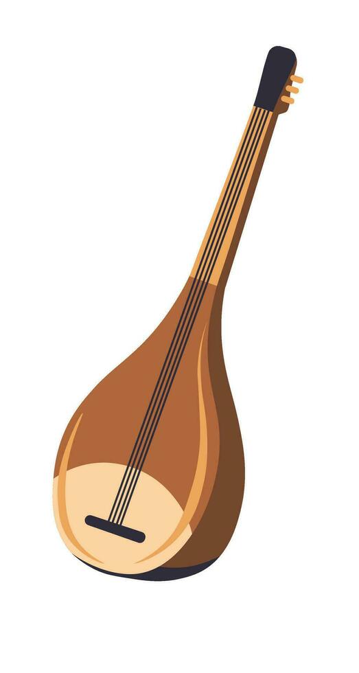 Turks geplukt musical instrument baglama vector