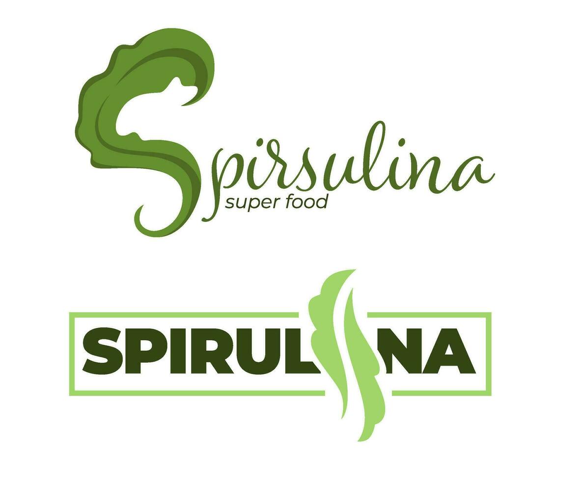 spirulina super voedsel, gezond ingrediënt maaltijd vector