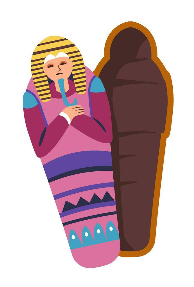 sarcofaag Egyptische mama graf van rijk persoon vector