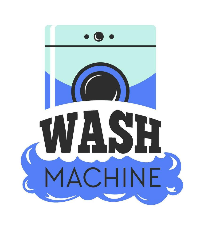 het wassen machine, schoonmaak kleren in toestel vector