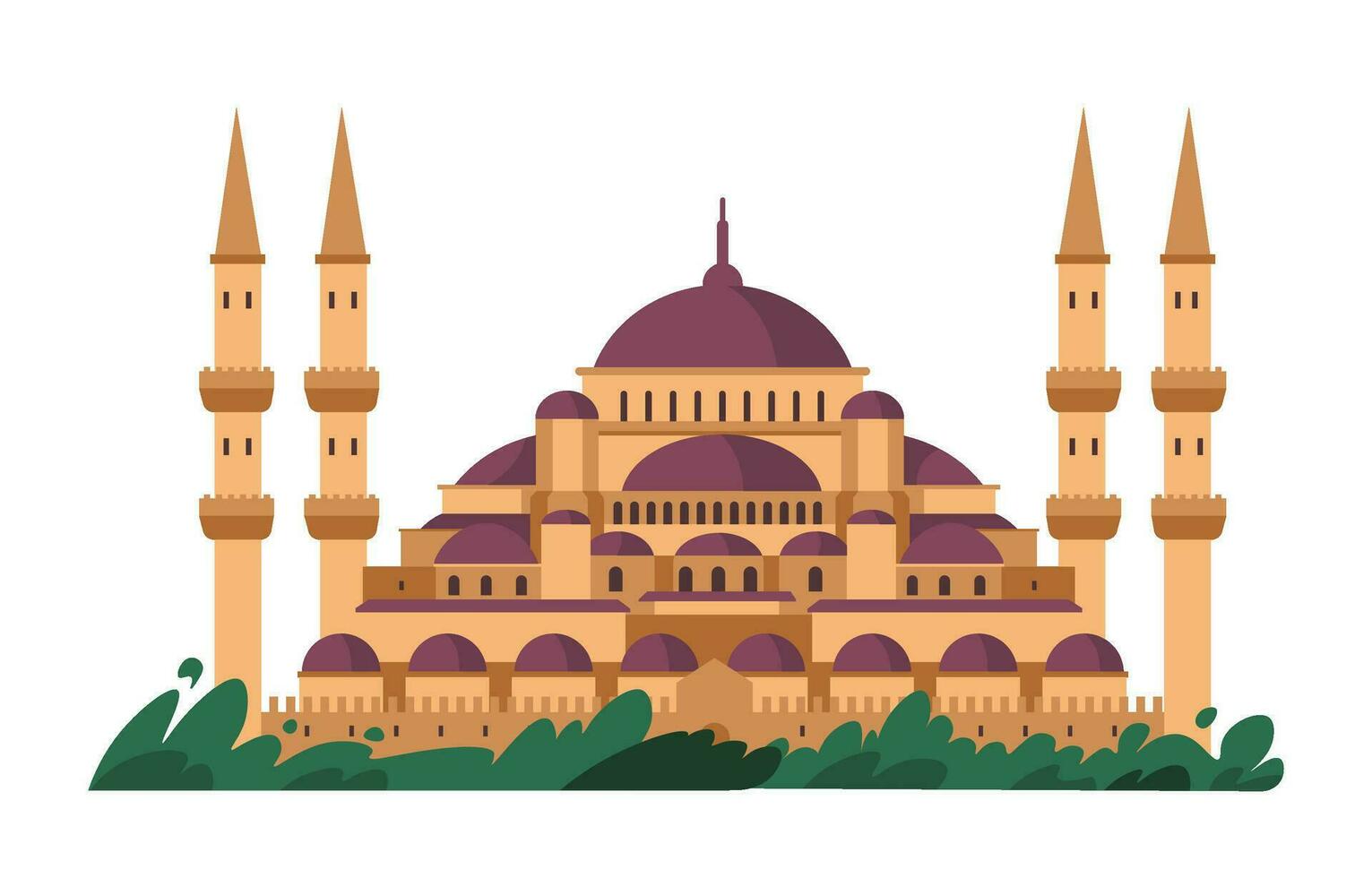 Turks moskee in Istanbul, architectuur cultuur vector