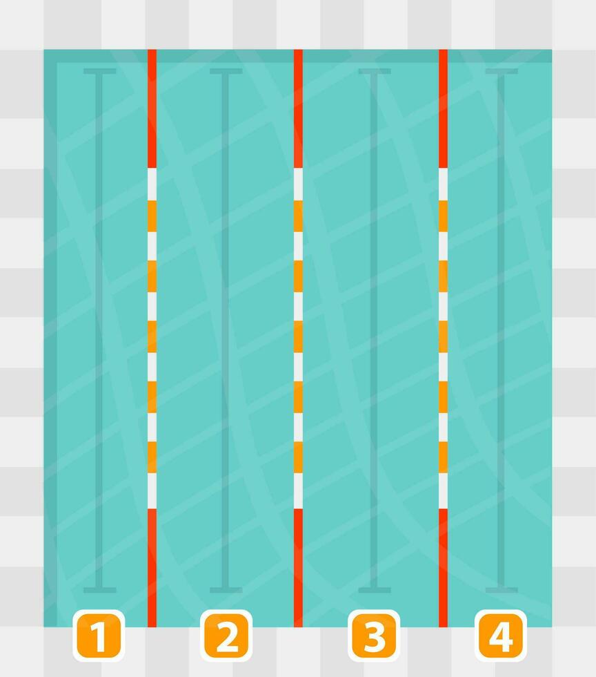 zwembad met rubber borders voor zwemmers, wedstrijd vector