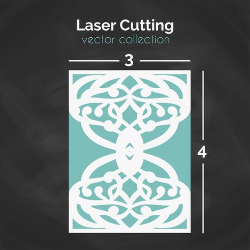 Laser gesneden kaart. Sjabloon voor snijden. Knipsel Illustratie. vector