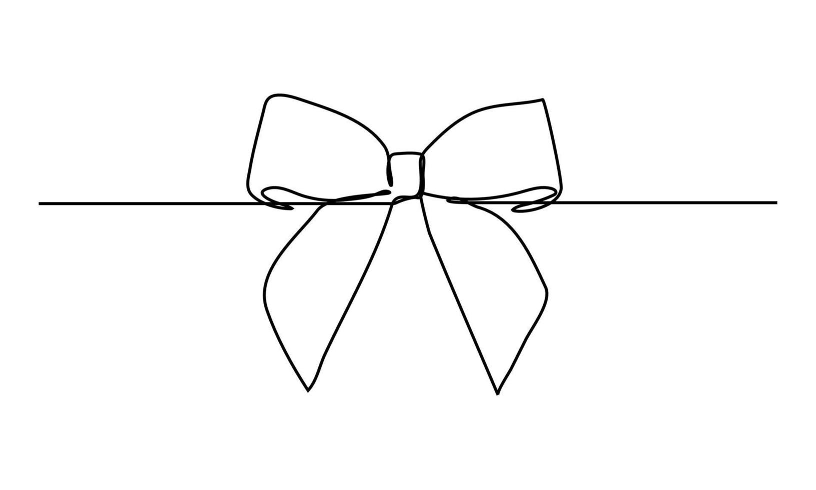 geschenklintboog in eenvoudige doorlopende lijntekeningstijl. vector
