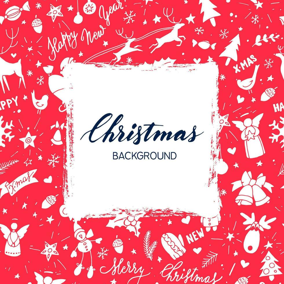 Kerstmis achtergrond met hand- getrokken pictogrammen vector