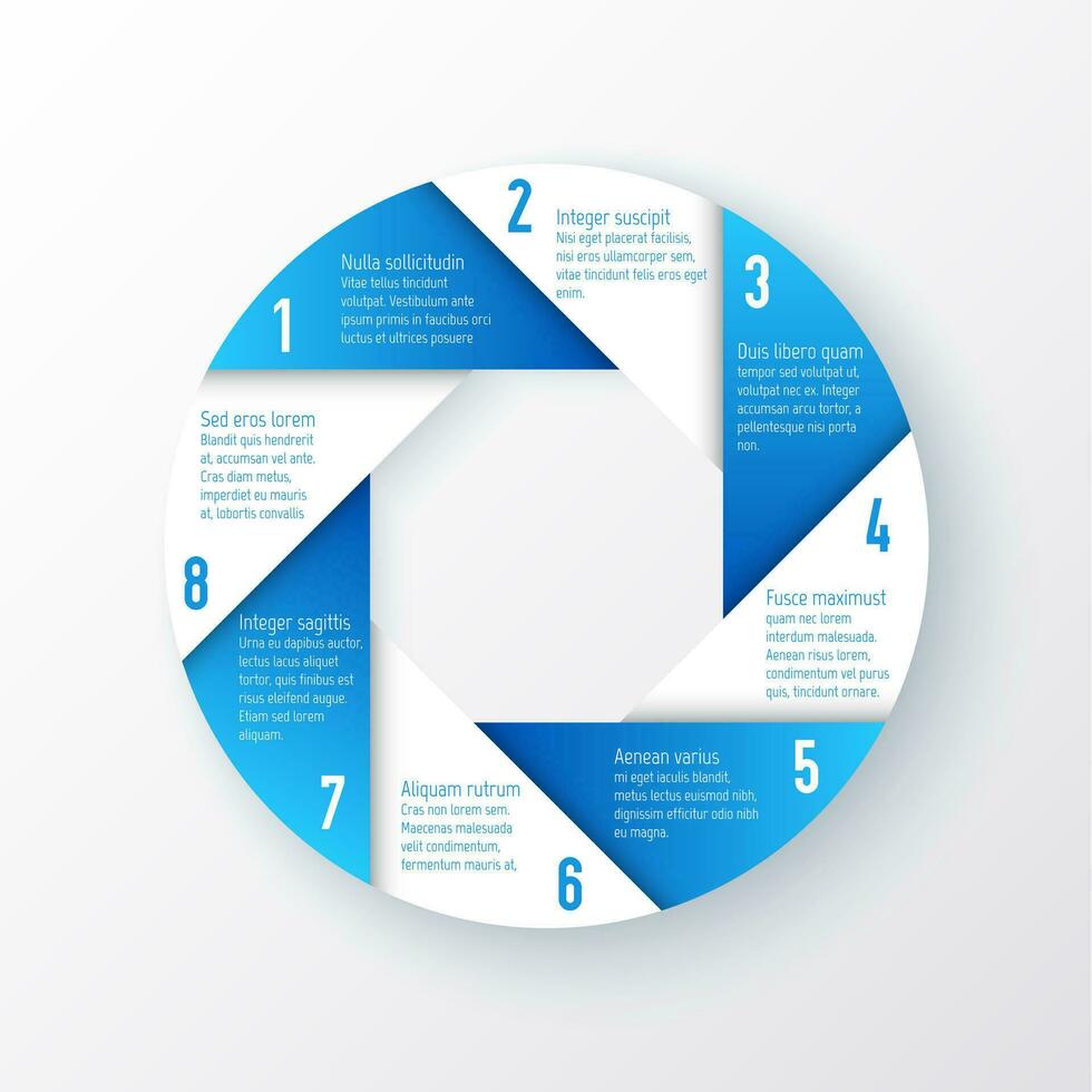 infographic sjabloon met 8 stappen in een cirkel vector