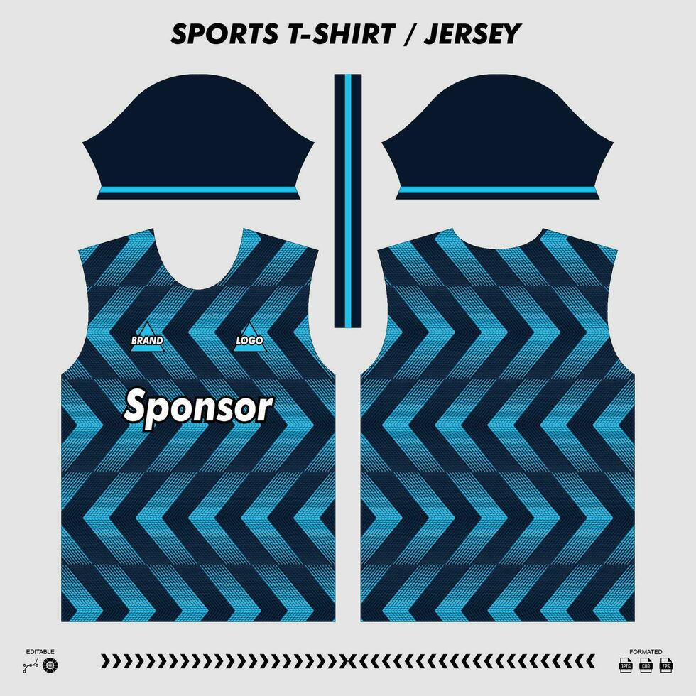 vector t-shirt sport ontwerp, sublimatie Jersey