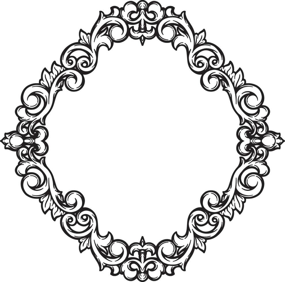 ornament grens bruiloft gemakkelijk kader vector