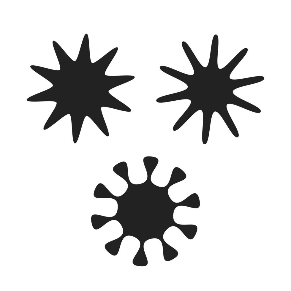 abstracte virus zwart pictogram vector set illustratie