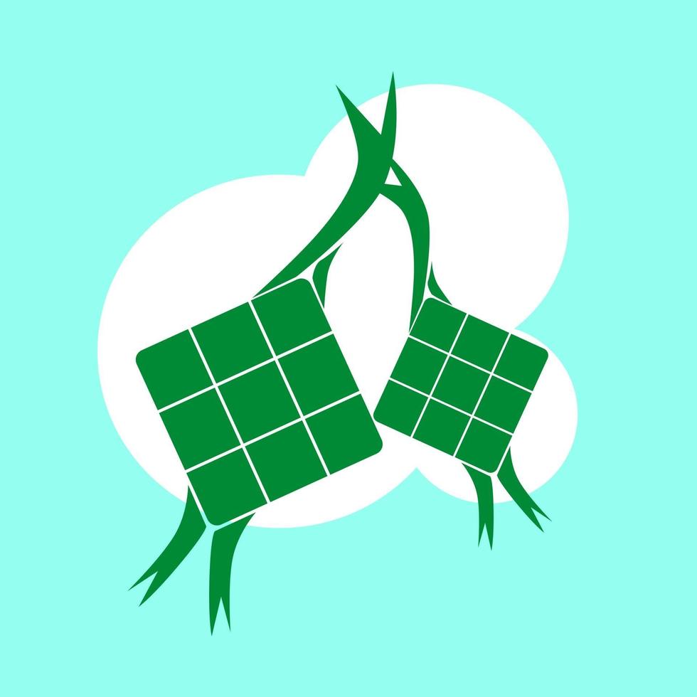 ketupat pictogram teken vlakke afbeelding vector