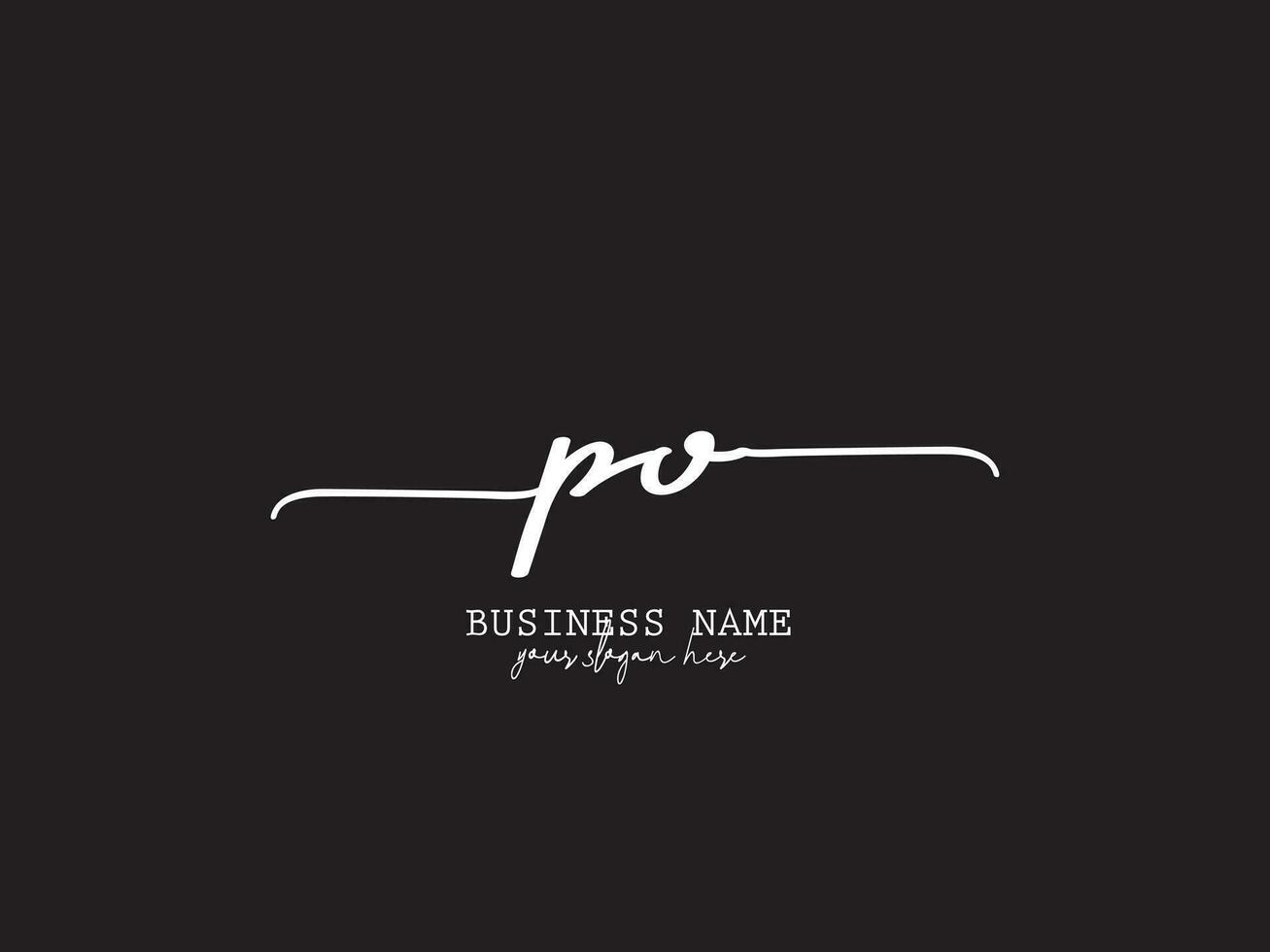 elegant po handtekening logo, modern po logo brief ontwerp voor u vector