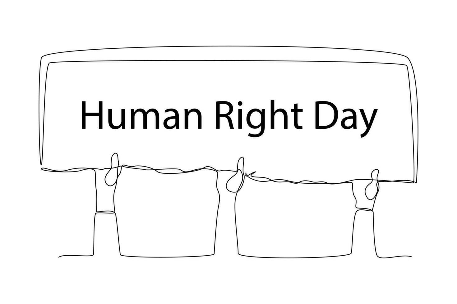 een doorlopend lijn tekening van december 10, wereld menselijk rechten dag concept. tekening vector illustratie in gemakkelijk lineair stijl.