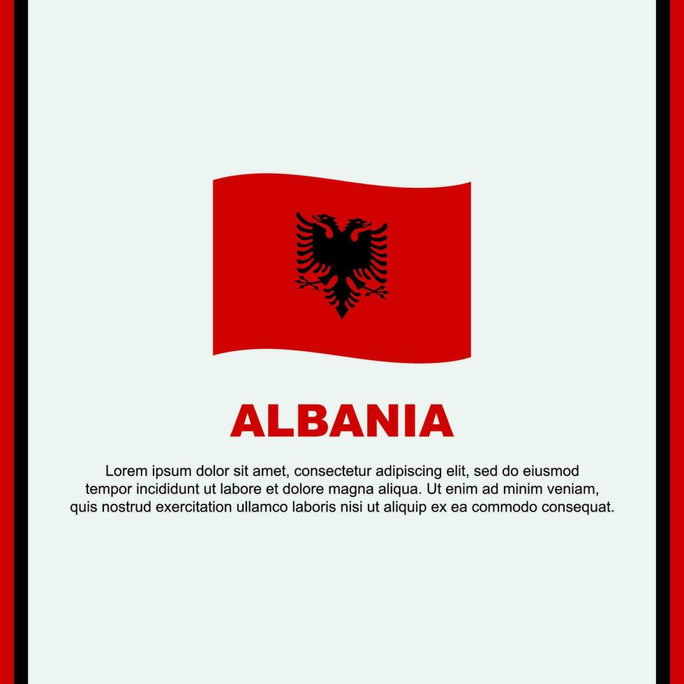 Albanië vlag achtergrond ontwerp sjabloon. Albanië onafhankelijkheid dag banier sociaal media na. Albanië tekenfilm vector